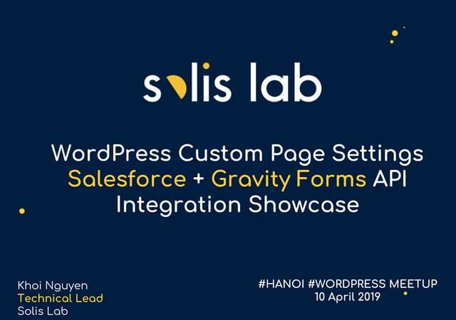 WordPress Custom Page Settings and Salesforce API presentation cover