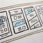 The £500 Website Trap: Why Cheap Doesn't Build Business 1 Website layout wireframe doodles illustrating the planning process behind effective web design